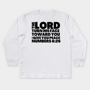 Numbers 6-26 His Face Shine Toward You Kids Long Sleeve T-Shirt